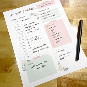 Cute Daily Planner Sheet | Printable Daily Planner | Daily Organizer ...