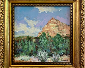 Zion National Park Original Acrylic Painting Framed Southwest Desert Artwork