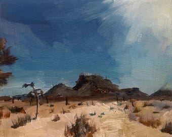 Joshua Tree Oil Painting: 5x7 Southwest Desert Landscape Art
