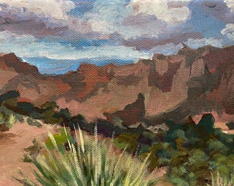 Southwest Texas Desert Painting: Original Acrylic Landscape Art