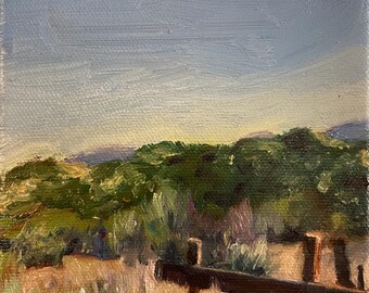California Landscape Oil Painting: Rustic Fence, Golden Hillside, 5x7 Original Artwork