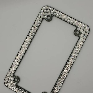 Rhinestone Motorcycle license plate frame / Crystal clear Rhinestones / Motorcycle frame / License plate frame / Full Rhinestone / Shiny