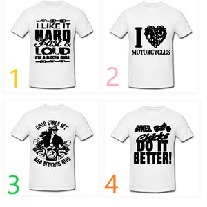 Personalized Biker Chick Motorcycle T-Shirt ~ Choose The Colors and Design