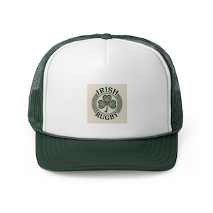 Irish Rugby Trucker Hat, Vintage Rugby Fan Cap, St. Patrick’s Day Gift, Unisex Sports Headwear, Irish Team Baseball Cap