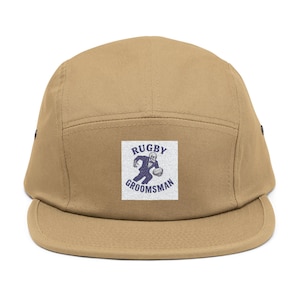 Rugby Groomsman 5 Panel Cap, Embroidered Sports Hat, Wedding Party Gift, Groom’s Outfit Accessory, Custom Groomsmen Cap