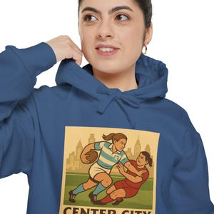 Rugby Center Women&#39;s Rugby Hoodie - Unisex Casual Wear, Cute Rugby Centre, Women&#39;s Sports Apparel, Cozy Hooded Sweatshirt, Rugby Fans Gift