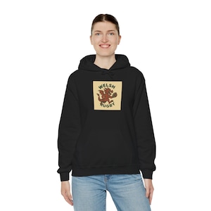 Welsh Rugby Hoodie, Unisex Heavy Blend Sweatshirt, Cozy Gift for Rugby Fans, Wales Game Day Apparel, Casual Sports Pullover