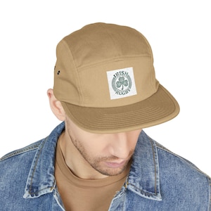 Irish Rugby 5 Panel Hat, Embroidered Rugby Cap, Irish Sports Fan Gift, Unisex Rugby Headwear, Adjustable Green Cap, Ireland Team Hat