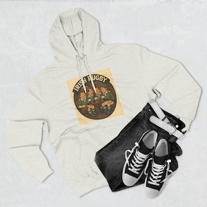 Rugby Irish Pub Fleece Hoodie - Great Rugby Team Apparel, Gift for Rugby Players, Rugby lovers, Three-Panel Hoodie, Rugby Sweatshirt, Hooded