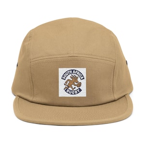 South Africa Rugby Cap, Embroidered 5 Panel Hat, Adjustable Fan Headwear, Outdoor Rugby Gear, Gift for Rugby Supporters