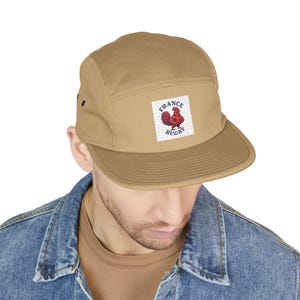 France Rugby Vintage 5 Panel Cap, Embroidered Retro Hat, French Sports Fan Gift, Unisex Adjustable Dad Cap