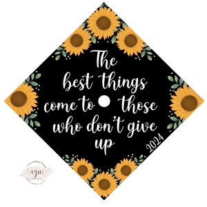 Custom Sunflower Printed Graduation Cap Topper