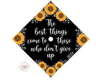 Custom Sunflower Printed Graduation Cap Topper