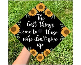 Custom Sunflower Printed Graduation Cap Topper