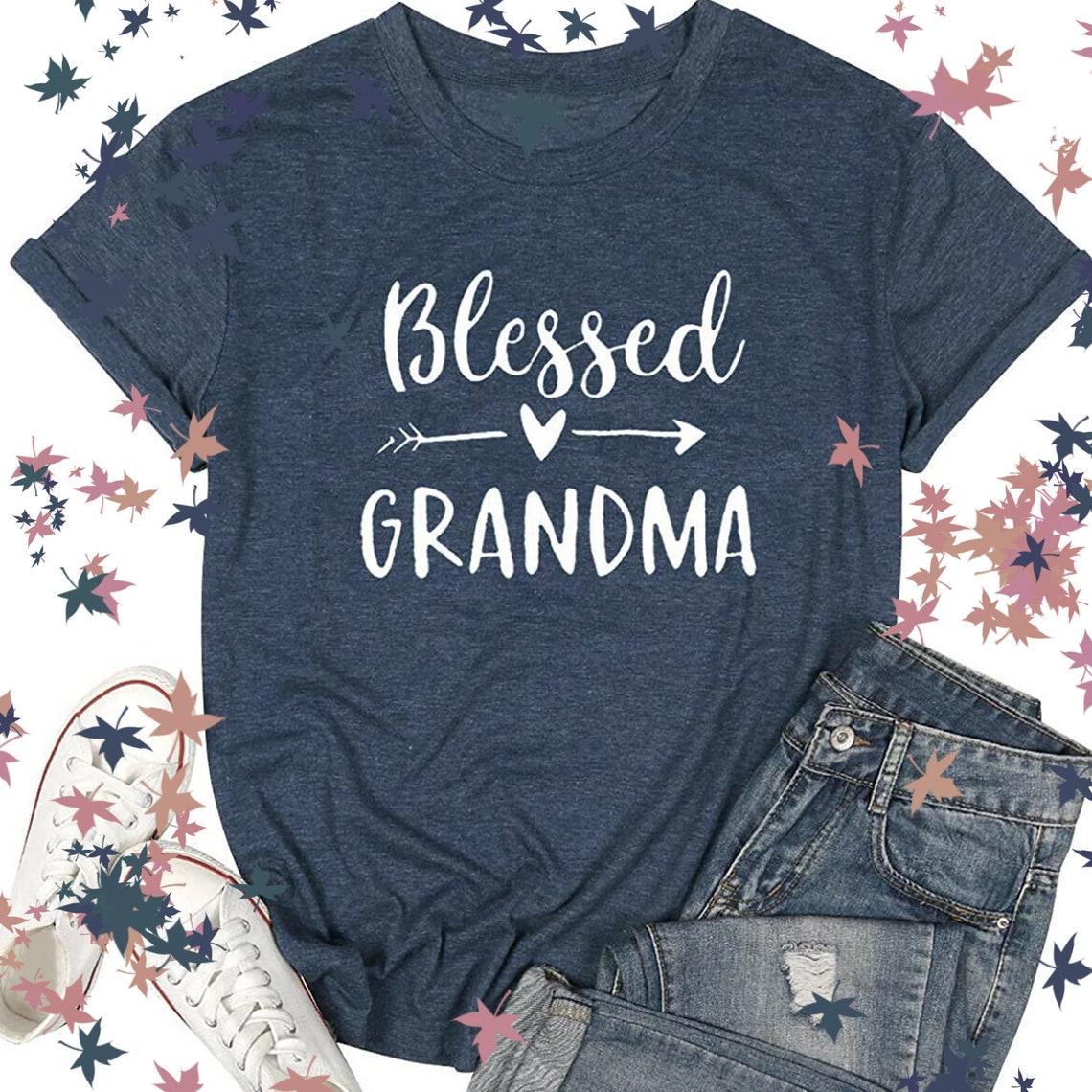 Blessed Grandma Shirt Funny Cute Graphic Tees Women Letter | Etsy