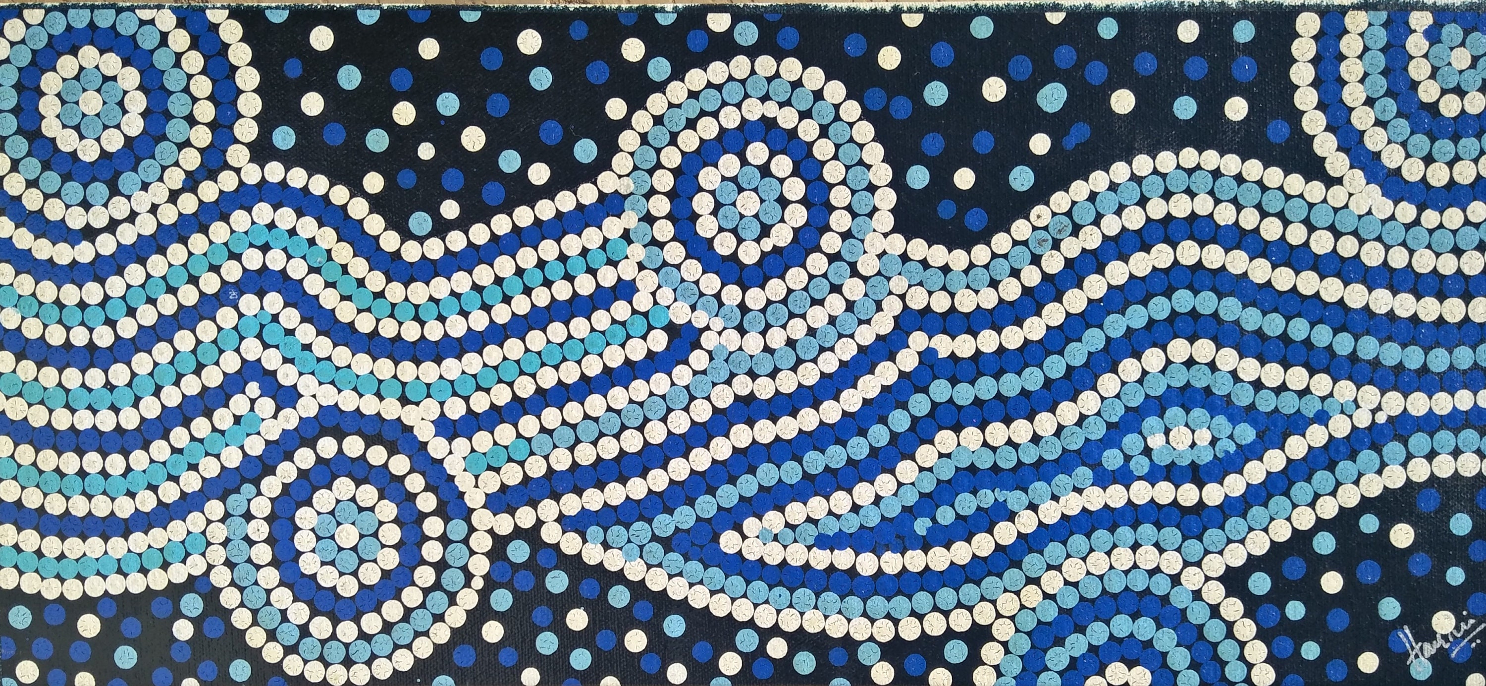 Dot Painting Aboriginal Art of Sea waves Etsy