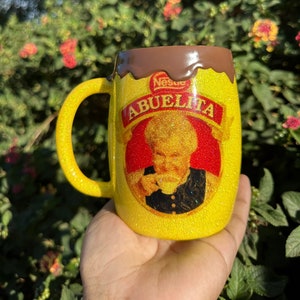 Abuelita Chocolate Mug | 14oz Mug | Hot Chocolate Mug | Glitter Tumbler | Custom Travel Mug | Abuelita mug | Stainless Steel Mug