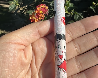 Betty Boop inspired Glitter Pen | Custom Handmade Papermate Gel Pen