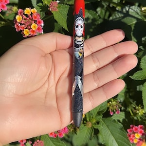 Jason glitter pen | Halloween pen | Friday the 13th pen | custom pen | Horror pen