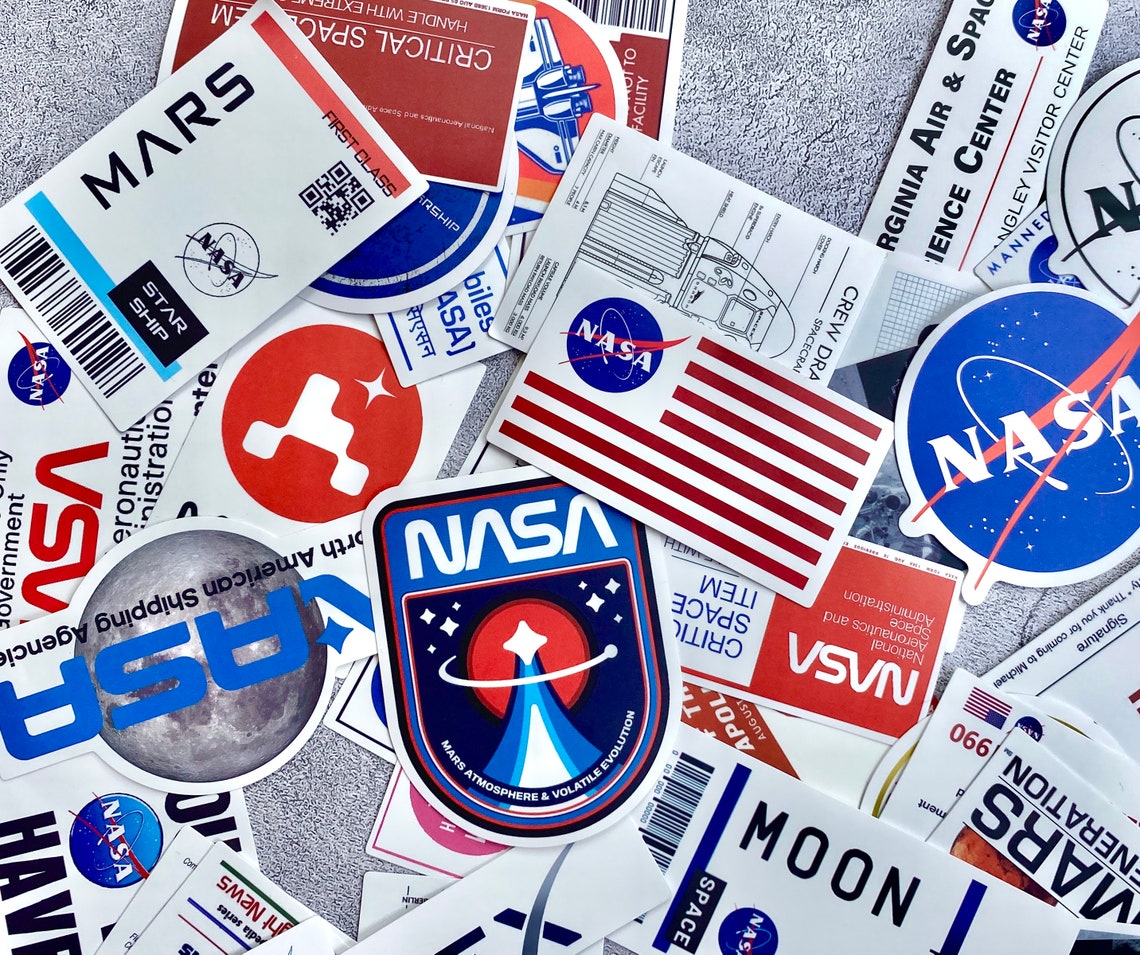 45 X Nasa Sticker Pack NASA SpaceX Sticker Wordings labels Etsy