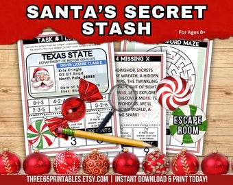 Christmas Escape Room, Family Logic Puzzle (Printable PDF)
