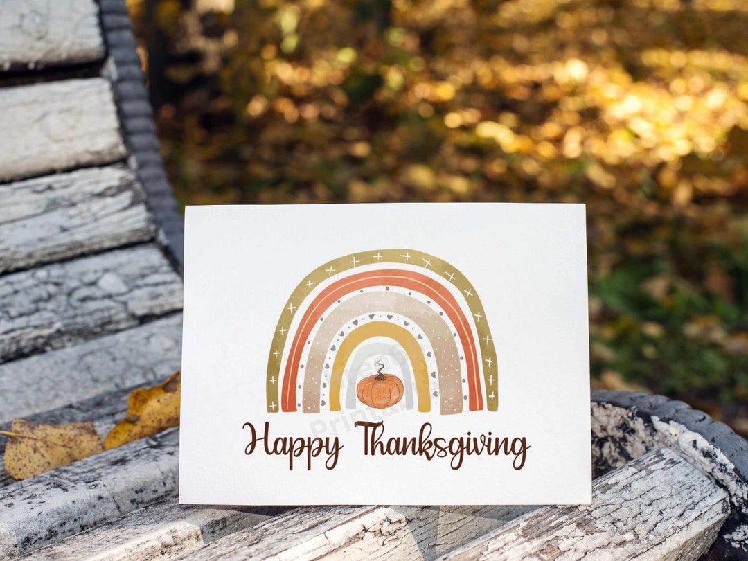 Thanksgiving Card Printable 5x7 Happy Thanksgiving Greeting - Etsy