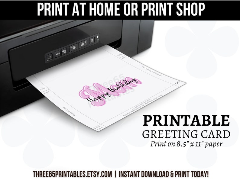 Birthday Card Mom, Happy Birthday Greeting Card, Mom Birthday Card ...