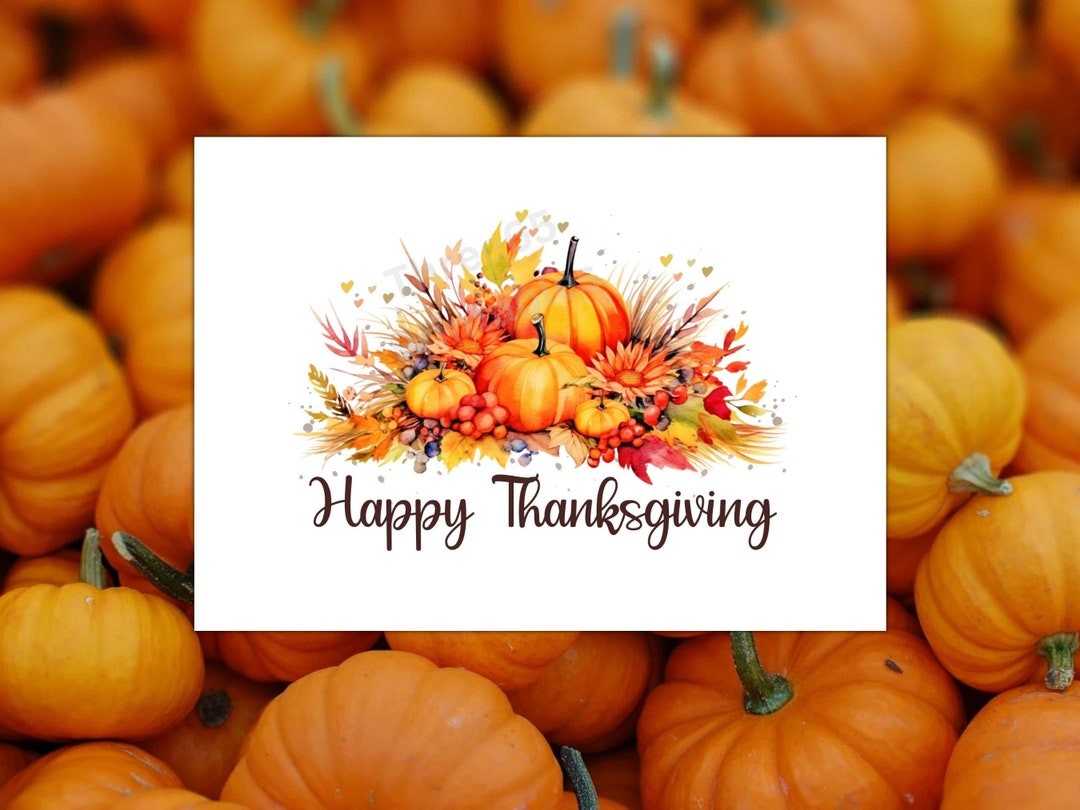 Printable Thanksgiving Card 5x7, Happy Thanksgiving Greeting Card ...