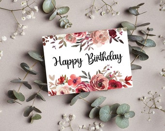 Printable Birthday Card 5x7, Happy Birthday Card, Mom Birthday Card, Birthday Printable Instant Download PDF