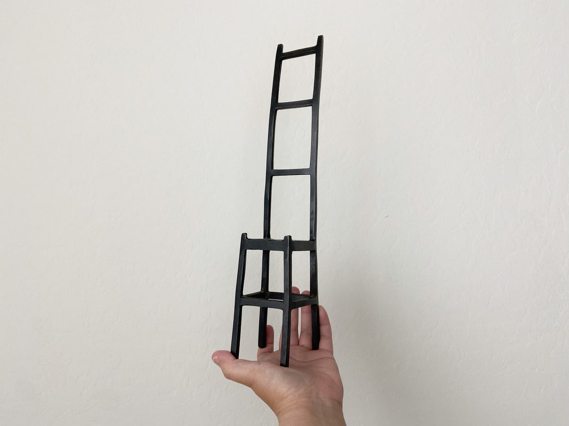 Cast Iron Tall Ladder Back Modernist Miniature Chair Etsy