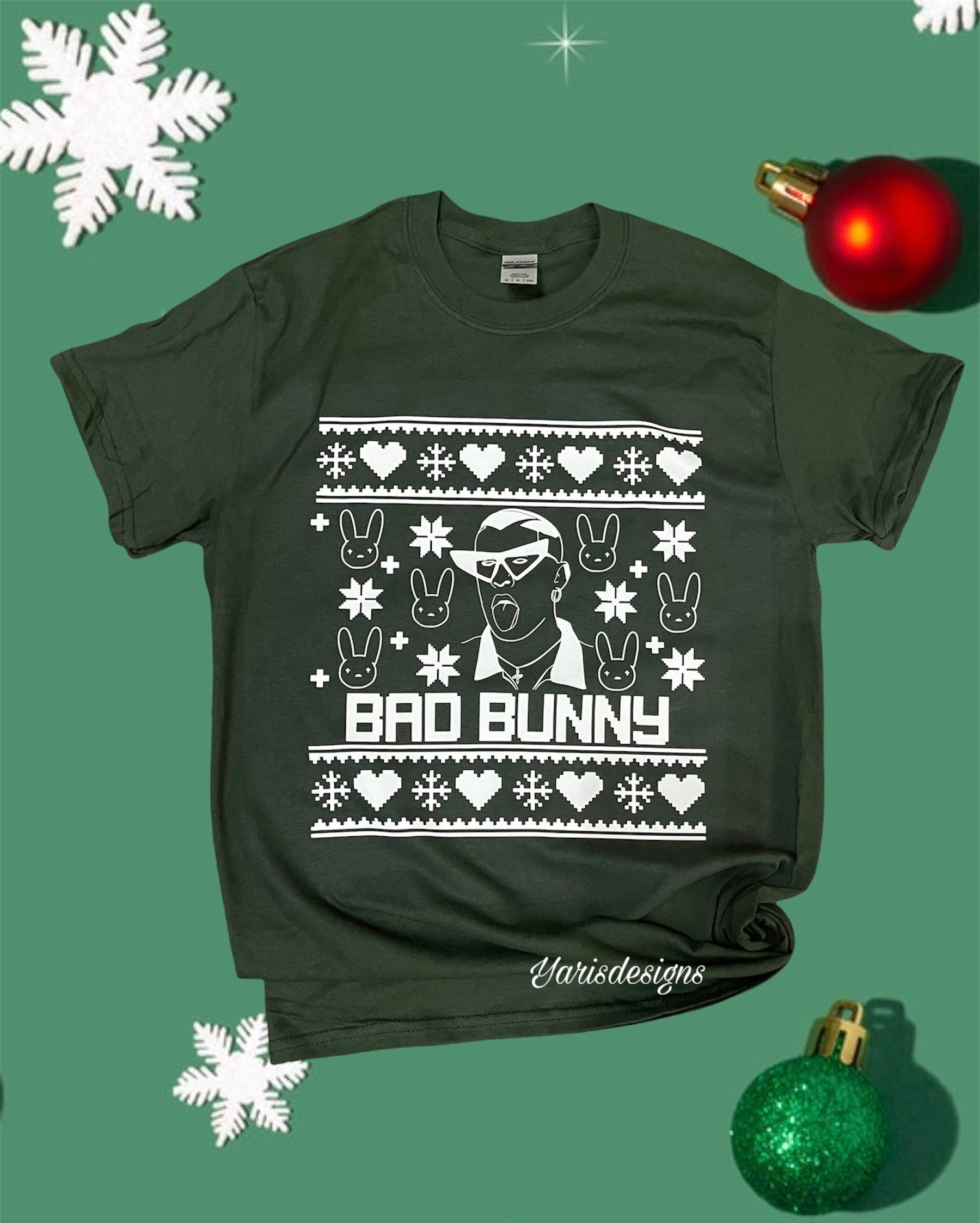 Bad bunny christmas shirt Clearance