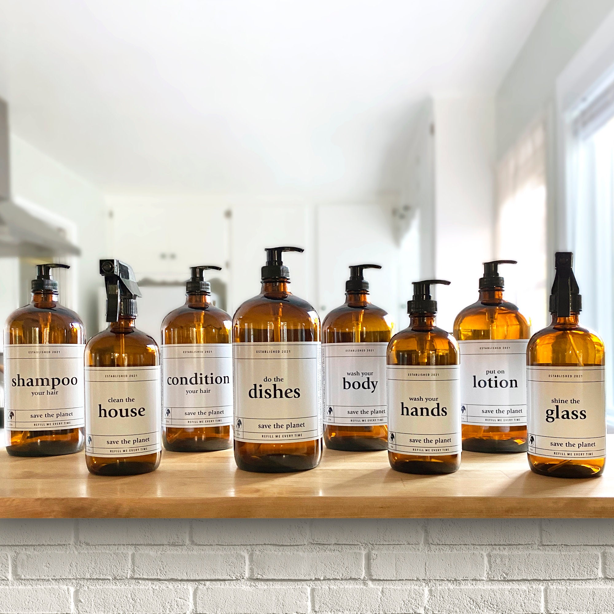 Shampoo Conditioner Body Wash Bottles Set of 3 32 oz Etsy