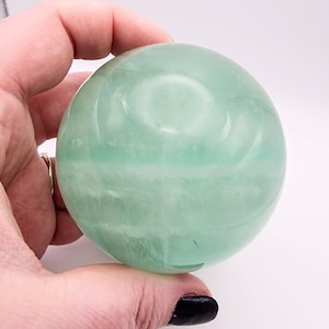 Large Vibrant Teal Green Fluorite Sphere | Crystal Sphere | Baja Green Fluorite | 70.4mm | B