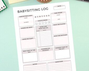 Babysitting Notes Etsy