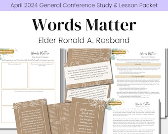 Words Matter- Elder Ronald A. Rasband -LDS April 2024 General Conference- Relief Society Lesson- Relief Society Handout- Digital Download