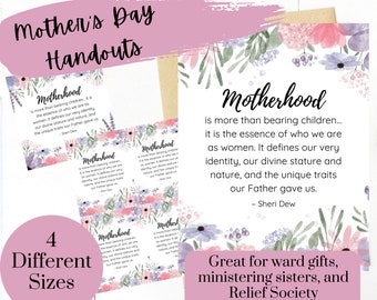 LDS Mother's Day Handout- LDS Mother's Day Quote Sheri Dew- LDS Mother's Day Gift- Digital Download- Printable