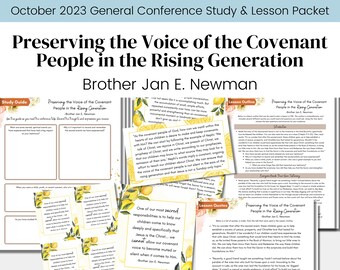 Preserving the Voice of the Covenant- Brother Newman- General Conference Talk Oct 2023- LDS- Relief Society Lesson Outline- Digital Download