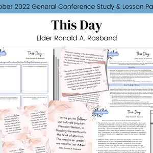 This Day- Elder Ronald A. Rasband- LDS General Conference Talk October 2022 Study Guide Relief Society Lesson Outline- Digital Download