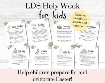 LDS Holy Week for Kids Cards | Easter Story Printable | LDS Easter Activity for Kids | Primary Easter Lesson | Holy Week | LDS Easter Gift