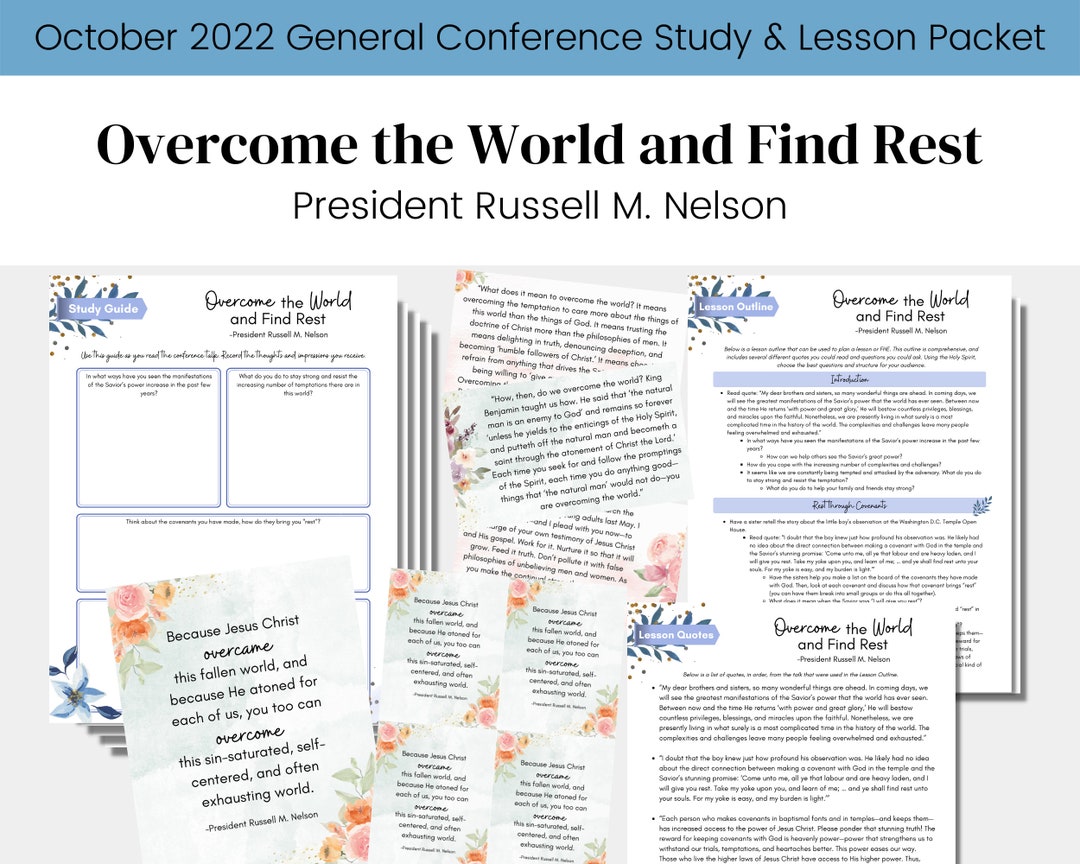 the World and Find Rest President Nelson Conference Talk