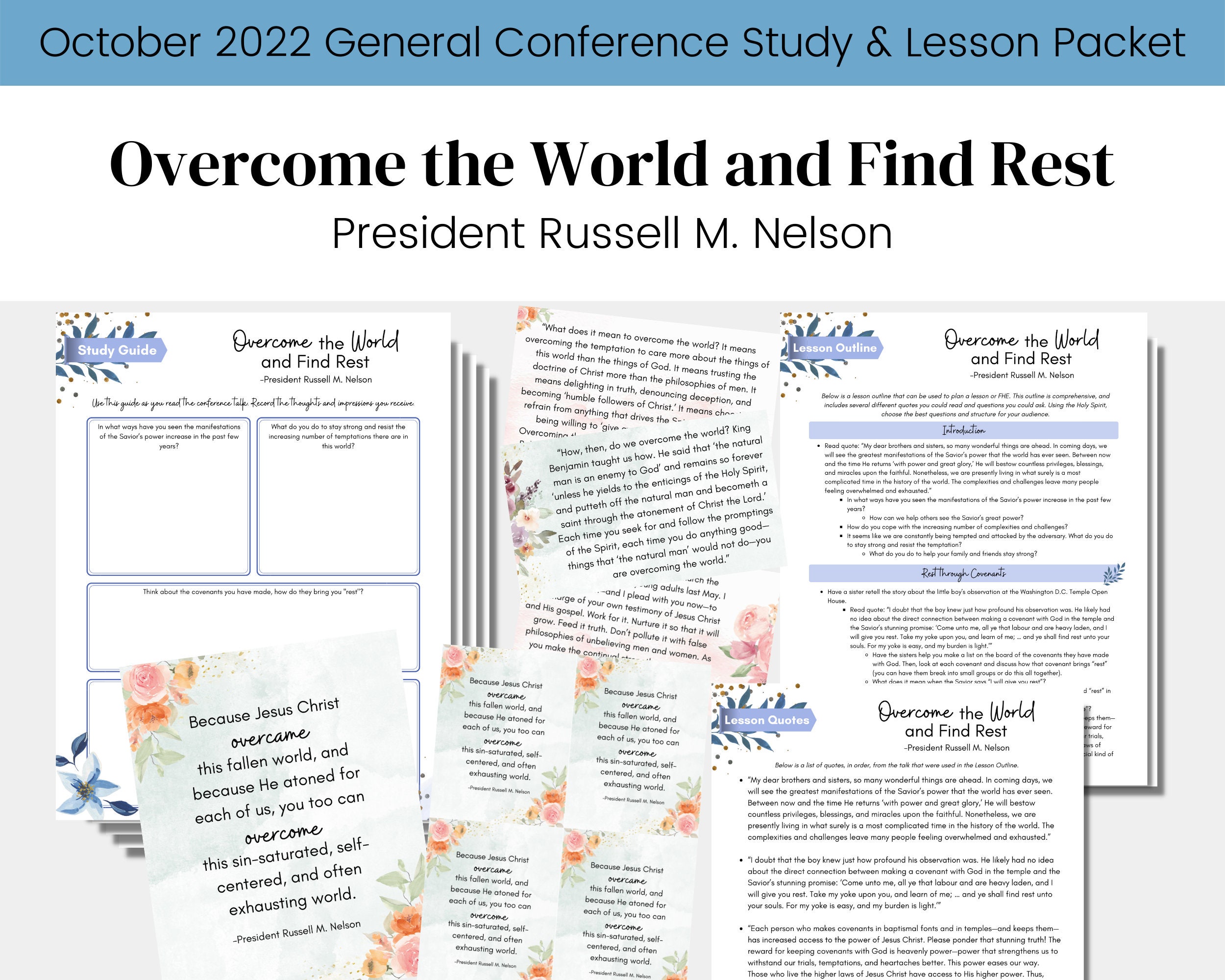 the World and Find Rest President Nelson Conference Etsy