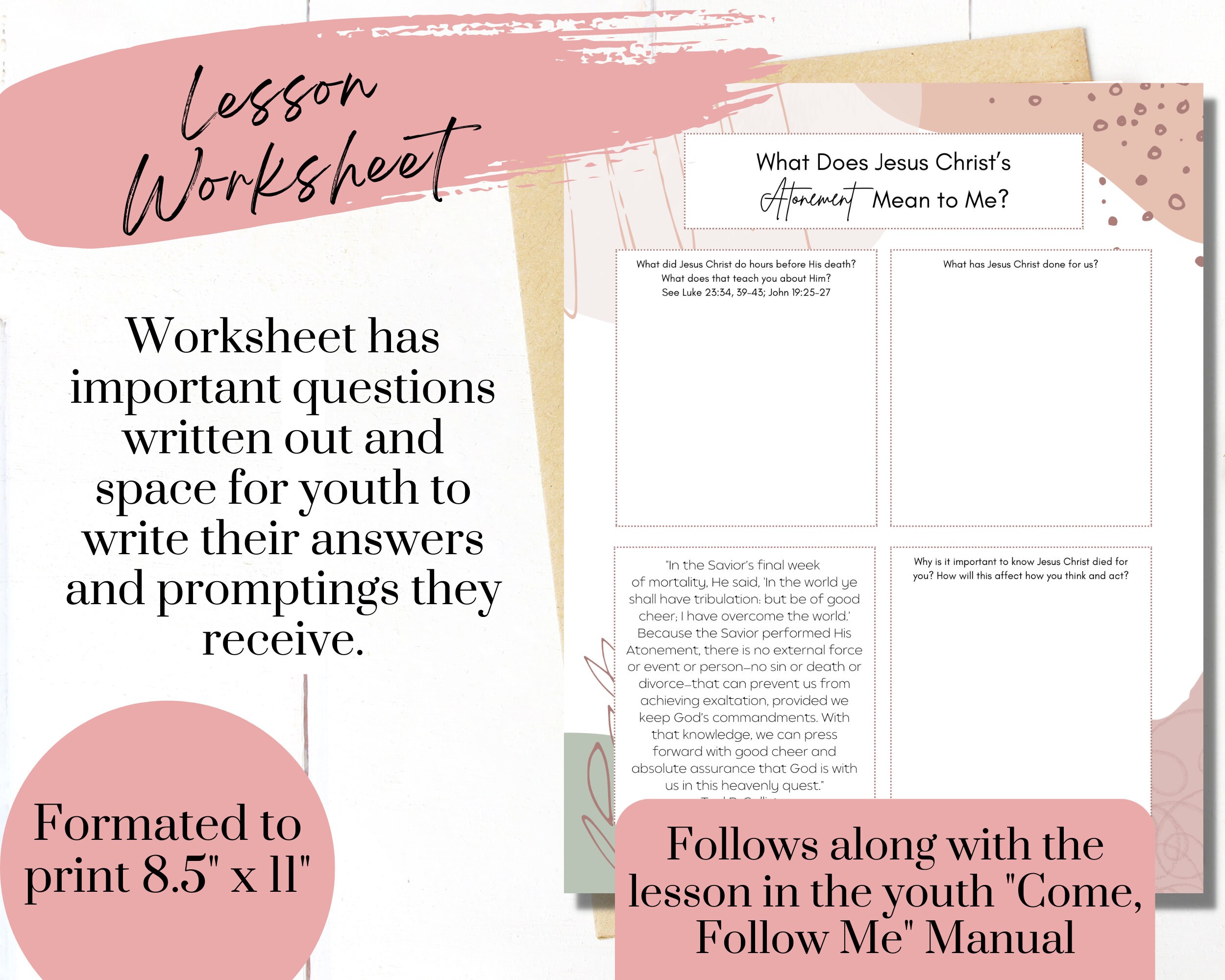 What Does Jesus Christs Atonement Mean to Me LDS Young Women Lesson ...