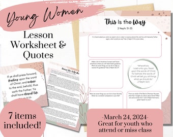This Is the Way- YW Lesson March 24- Young Women Lesson Worksheet- 2 Nephi 31–33- YW Handouts- Come Follow Me 2024- Digital Download