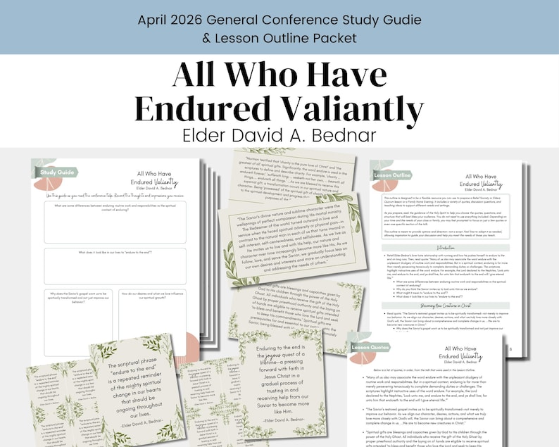 Valiantly Example All Who Have Endured Valiantly | Elder David A. Bednar | April 2026 ...