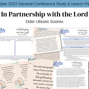 In Partnership with the Lord- Elder Ulisses Soares- LDS Conference October 2022 Study Guide Relief Society Lesson Outline- Digital Download
