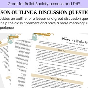 Motions of a Hidden Fire President Jeffrey R. Holland LDS April 2024 General Conference Relief Society Lesson Outline Digital Download 画像 3