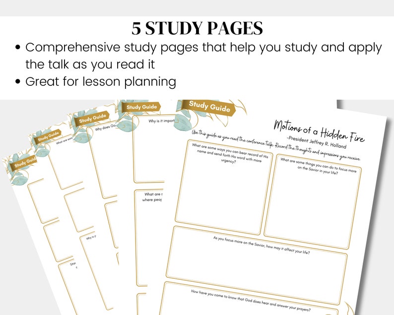 Motions of a Hidden Fire President Jeffrey R. Holland LDS April 2024 General Conference Relief Society Lesson Outline Digital Download image 2