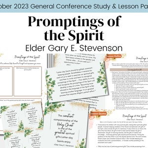 Promptings of the Spirit- Elder Stevenson- General Conference Talk Oct 2023- LDS Study Guide Relief Society Lesson Outline- Digital Download