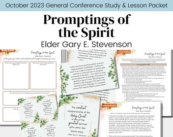 Promptings of the Spirit- Elder Stevenson- General Conference Talk Oct 2023- LDS Study Guide Relief Society Lesson Outline- Digital Download
