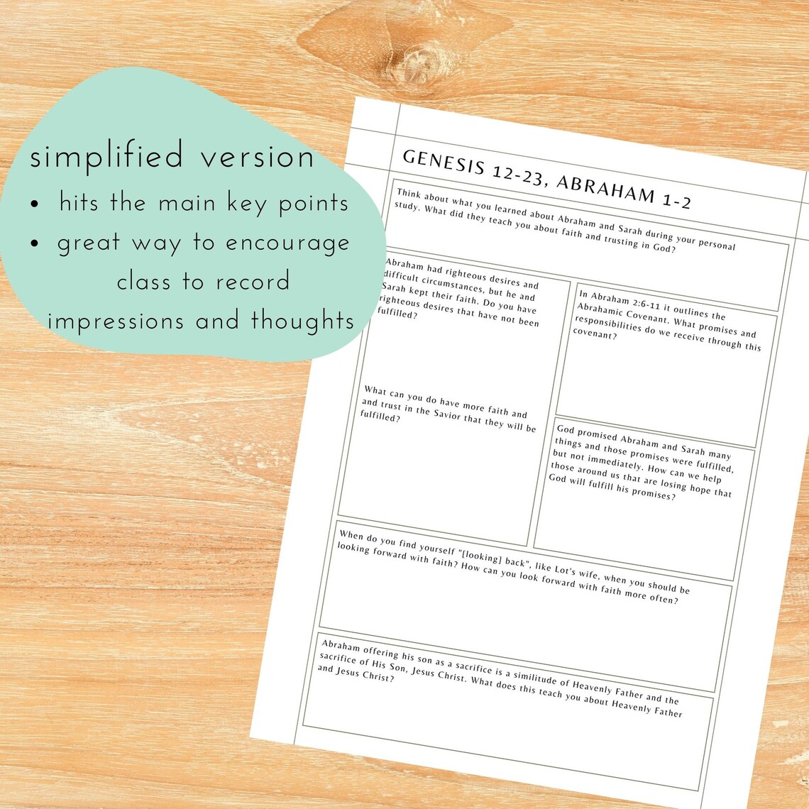 Come Follow Me Sunday School Lesson Worksheet and Outline for Etsy